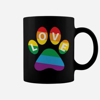 Dog Paw Lgbt Supporter Rainbow Paw Print Lgbt Pride Coffee Mug - Monsterry DE