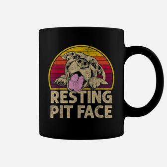 Dog Pitbull Resting Pit Face Funny Gift For Pitbull Lovers Coffee Mug | Crazezy