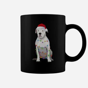 Dogo Argentino Christmas Lights Xmas Dog Lover Coffee Mug | Crazezy AU