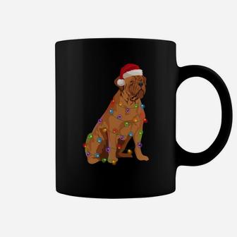 Dogue De Bordeaux French Mastiff Christmas Lights Xmas Dog Sweatshirt Coffee Mug | Crazezy