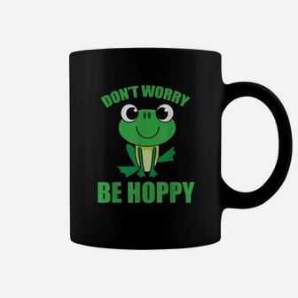 Dont Worry Be Hoppy Cute Crazy Frog Coffee Mug | Crazezy