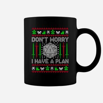 Don't Worry I Have Plan Christmas D20 Ugly Dungeons Sweaters Sweatshirt Coffee Mug | Crazezy