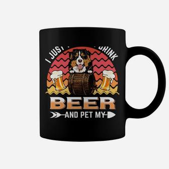 Drink Beer And Pet My Bernese Mountain Funny Puppy Dog Lover Coffee Mug | Crazezy AU