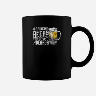 Drinking Beers And Growing Beards Funny Drinking Party Coffee Mug | Crazezy