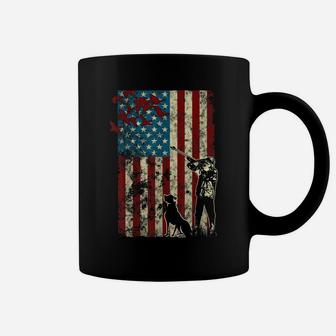 Duck Hunting Distressed Patriotic American Flag Gift Hunters Coffee Mug | Crazezy AU