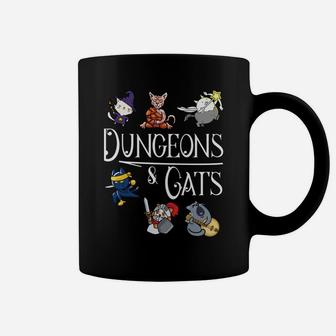 Dungeons And Cats Funny Dragon Cat Kitten Lover Kitty Gift Coffee Mug | Crazezy