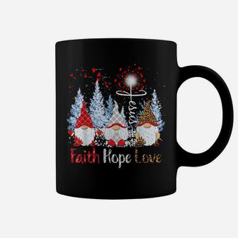 Dy Faith Hope Love Gnome Jesus Dandelion Christmas Tree Coffee Mug | Crazezy