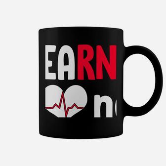 Earned Not Given Heartbeat Retro Rn Registered Nurse Gift Coffee Mug | Crazezy DE