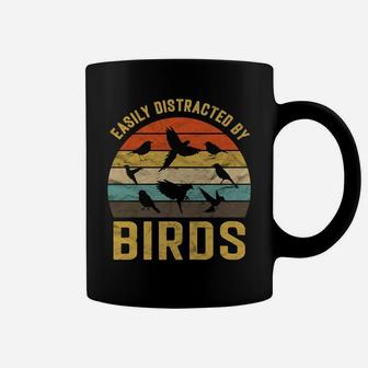 Easily Distracted By Birds Vintage Retro Birds Lover Gift Coffee Mug | Crazezy CA