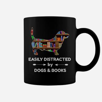 Easily Distracted By Dogs & Books Coffee Mug | Crazezy