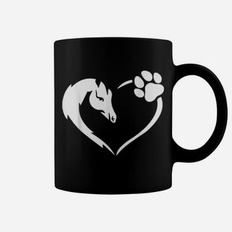 Easily Distracted By Dogs And Horses Paw Valentines Day Coffee Mug - Monsterry