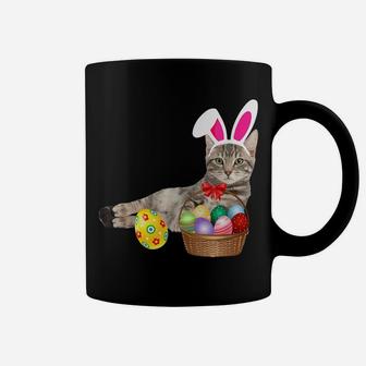 Easter Shirt Cat Funny Bunny Ears & Eggs Gift Coffee Mug | Crazezy AU