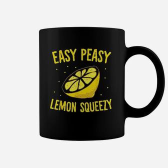 Easy Peasy Lemon Squeezy Funny Lemons Summer Lemonade Coffee Mug | Crazezy