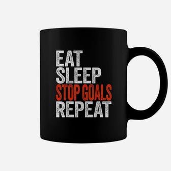 Eat Sleep Stop Goals Repeat Goalkeeper Gift Coffee Mug | Crazezy DE