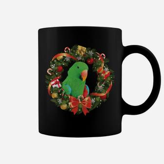 Eclectus Parrot Christmas Wreath Coffee Mug | Crazezy DE