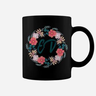 Ed Round Floral Frame Retro Emergency Department Nurse Gift Coffee Mug | Crazezy AU