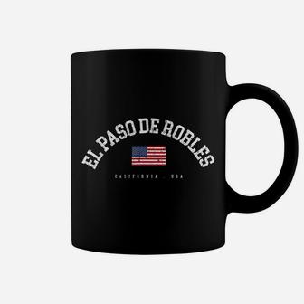 El Paso De Robles Ca Retro American Flag Usa City Name Coffee Mug | Crazezy