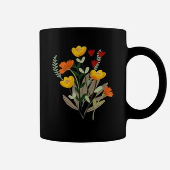 Elegant Antique Botanical Of Watercolor Wildflowers Coffee Mug | Crazezy
