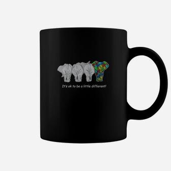 Elephant Autism It's Ok To Be A Little Different Shirt Coffee Mug - Thegiftio UK