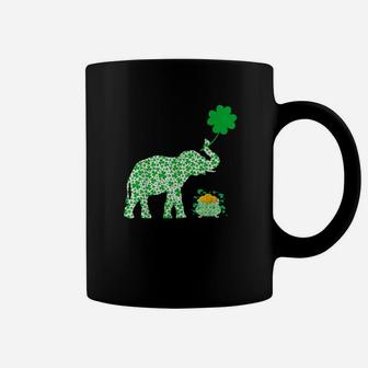 Elephant Irish Shamrock Leaf Elephant St Patricks Day Coffee Mug - Monsterry AU
