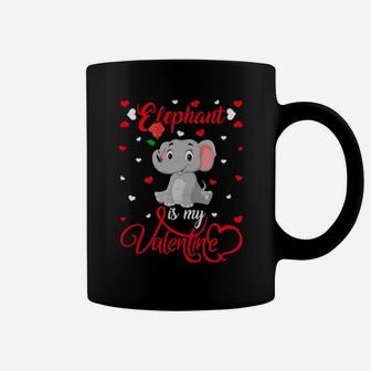 Elephant Is My Valentine Elephant Valentine's Day Coffee Mug - Monsterry AU