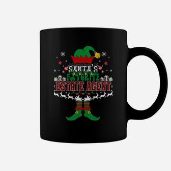 Elf Xmas Santa's Favorite Estate Agent Ugly Sweater Funny Sweatshirt Coffee Mug | Crazezy CA