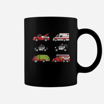 Emergency Vehicles Fire Truck Police Car Ambulance Coffee Mug | Crazezy DE