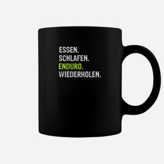 Enduro Motivations Tassen Schwarz - Essen Schlafen Wiederholen - Seseable