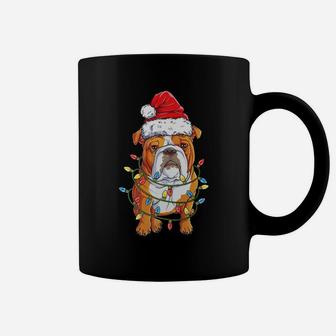 English Bulldog Santa Christmas Tree Lights Xmas Gifts Boys Coffee Mug | Crazezy UK