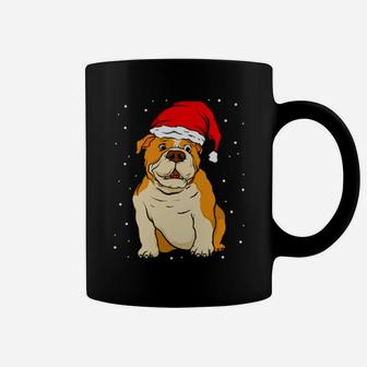 English Bulldog Santa Hat Xmas Dog Coffee Mug - Monsterry DE