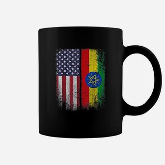 Ethiopian American Flag Ethiopia African Heritage Countries Coffee Mug | Crazezy UK