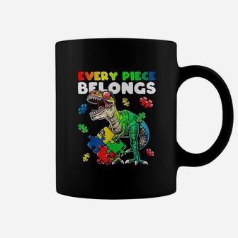 Every Piece Belongs Dinosaur Autism Awareness Puzzle Gift Coffee Mug | Crazezy