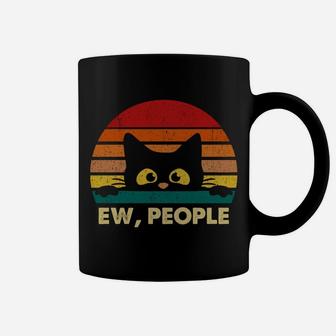 Ew, People Vintage Black Cat Lover, Retro Style Cats Gift Coffee Mug | Crazezy UK