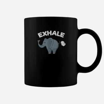 Exhale Elephant Fart Animal Yoga Humor Namaste Coffee Mug - Thegiftio UK