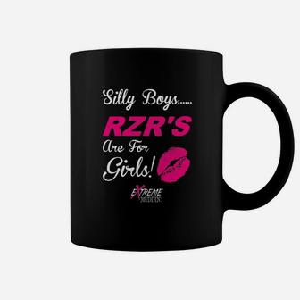 Extreme Muddin Silly Boys Rzrs Are For Girls On A Black Coffee Mug | Crazezy