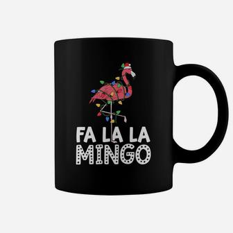 Fa La La Mingo Flamingo Christmas Tree Lights Tropical Xmas Coffee Mug | Crazezy