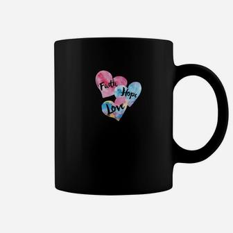 Faith Hope Love Cute Hearts Her Valentine Day Coffee Mug - Monsterry