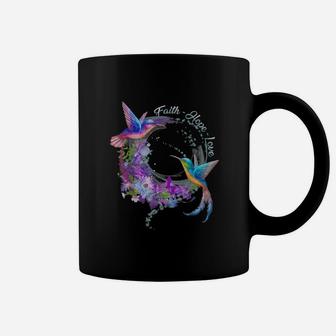 Faith Hope Love Hummingbird Colorful Gift Animal Coffee Mug | Seseable UK