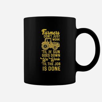 Farmers Dont Just Work Til The Sun Goes Down Tractor Coffee Mug - Monsterry