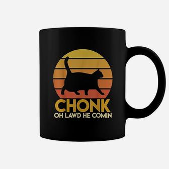 Fat Cats Chonk Oh Lawd He Comin Vintage Retro Sunset Coffee Mug | Crazezy UK