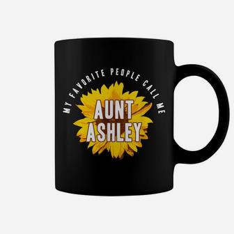 Favorite People Call Me Aunt Ashley Shirt Sunflower Gift Coffee Mug | Crazezy
