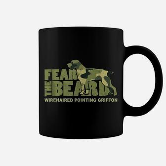 Fear The Beard - Camo Wirehaired Pointing Griffon Hunting Coffee Mug | Crazezy