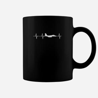 Fighter Jet Heartbeat Ekg Pulse Jet Pilot Coffee Mug | Crazezy DE