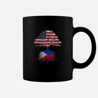 Filipino Roots American Grown Philippines Flag Coffee Mug | Crazezy CA