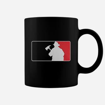 Firefighter Baseball Emblem Fire Fighter Flag Coffee Mug | Crazezy