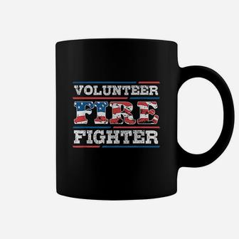 Firefighter Volunteer American Flag Fire Department Fireman Coffee Mug | Crazezy