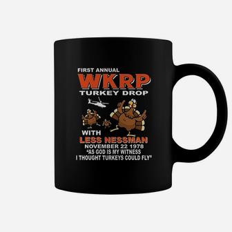 First Annual Wkrp Turkey Drop Funny Thanksgiving Day Coffee Mug | Crazezy DE