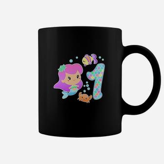 First Birthday Mermaid With Fish And Crab Coffee Mug | Crazezy DE