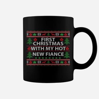 First Christmas With My Hot New Fiance Xmas Couple Gift Coffee Mug | Crazezy