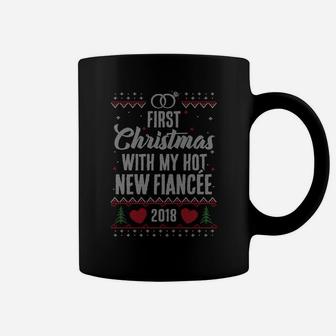 First Christmas With My Hot New Fiancee 2018 Xmas Sweatshirt Coffee Mug | Crazezy